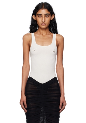 Mugler White Pierced Tank Bodysuit