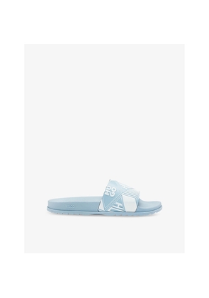 Mens Hugo Geometric Logo-Embossed Slides