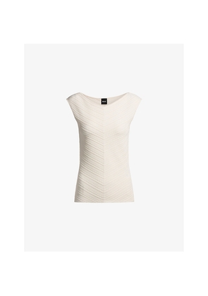 Womens Boss Ribbed Sleeveless Knitted Top