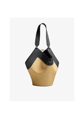 Womens Khaite Lotus Small Leather and Canvas Tote Bag