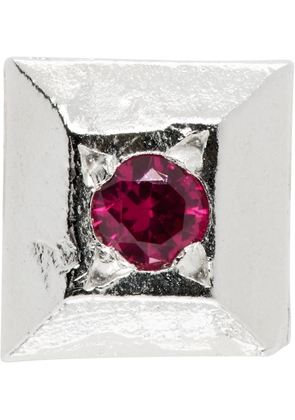 The Ouze SSENSE Exclusive Mini Cut Square Ruby Stud Single Earring
