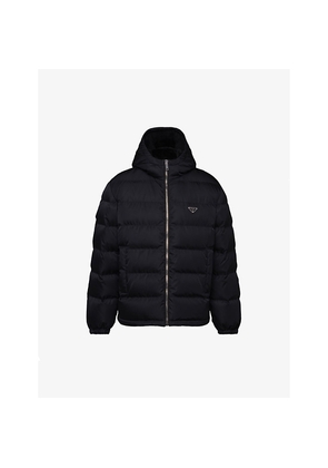 Mens Prada Re-Nylon Logo Plaque Recycled Nylon Down Jacket