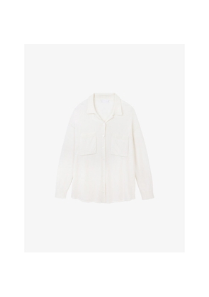 Womens The White Company Curved-Hem Relaxed-Fit Knitted Shirt