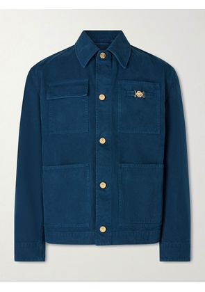 Versace - Embellished Cotton-Canvas Blouson Jacket - Men - Blue - IT 46