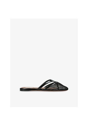 Womens Azzedine Alaia Net Patent-Leather Flat Mules