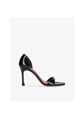 Womens Amina Muaddi Agnese 95 Patent-Leather Sandals