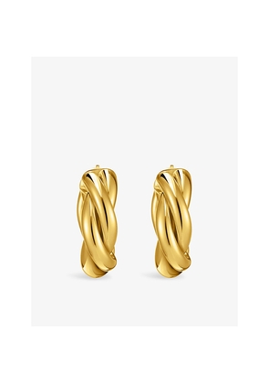 Womens Thomas Sabo Intertwined 18ct Yellow Gold-Plated 925 Sterling Silver Hoop Earrings