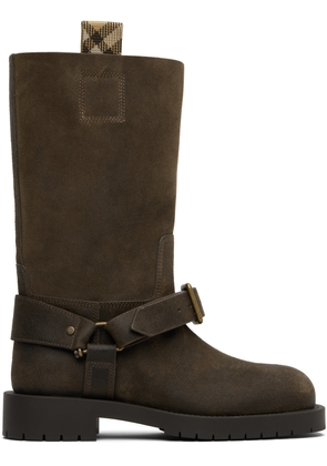 Burberry Brown Suede Soft Saddle Low Boots​