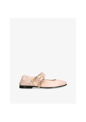 Womens Bottega Veneta Astaire Mary-Jane Ballerina Leather Flats