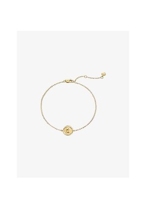 Womens Monica Vinader Mini Initial D Stamp 14ct Yellow-Gold Bracelet