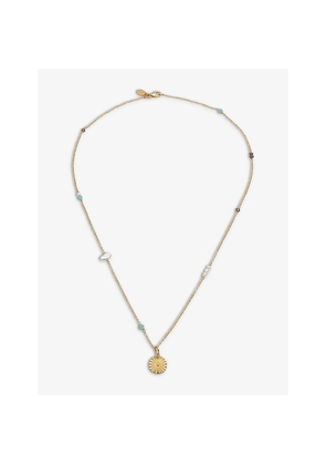 Womens La Maison Couture With Love Darling Innovation Gaia 14ct Gold-Plated Sterling-Silver, Gemstone, and Peal Necklace