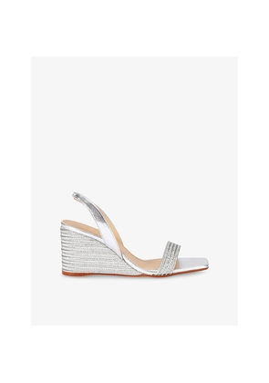 Womens Castaner Barby Woven Metallic Heeled Sandals