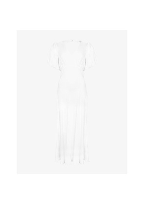 Womens Ro&Zo Bias-Cut Tie-Back Woven Maxi Dress