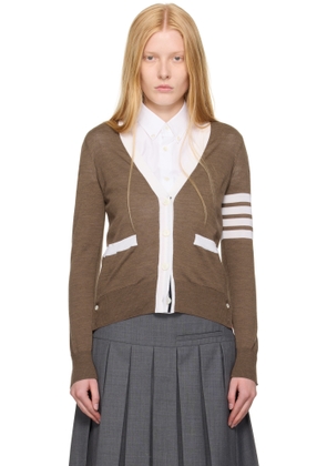 Thom Browne Brown Wool 4-Bar Relaxed-Fit Cardigan