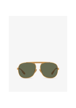 Gucci Gg1514S Pilot-Frame Metal Sunglasses