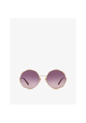 Chloe Ch0184S Round-Frame Metal Sunglasses