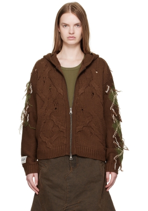 Andersson Bell Brown Argyle Fisherman Zip-Up Hoodie