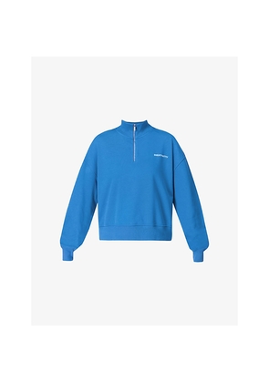 Womens Sweaty Betty Revive Half-Zip Cropped Stretch-Jersey Sweatshirt