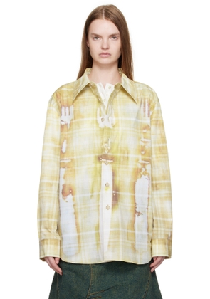 Andersson Bell Yellow Trompe L'Oeil Printed Check Shirt