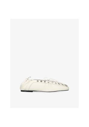 Womens Ganni Eyelets Lace-Up Pélinova Ballet Flats