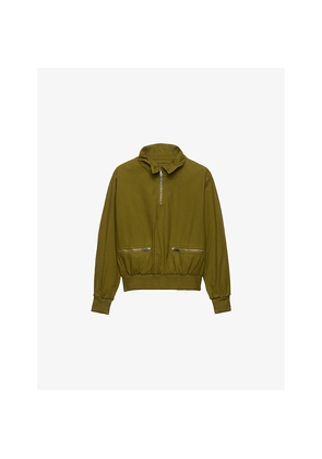 Womens Prada Logo-Embellished Pull-On Cotton Jacket