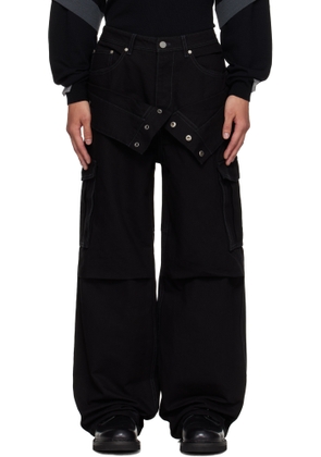 Andersson Bell Black Double Waist Work Wide-Leg Jeans