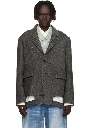 Andersson Bell Gray Inside Out Wool Blazer