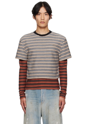 Andersson Bell Beige & Orange Stripe LS T-shirt