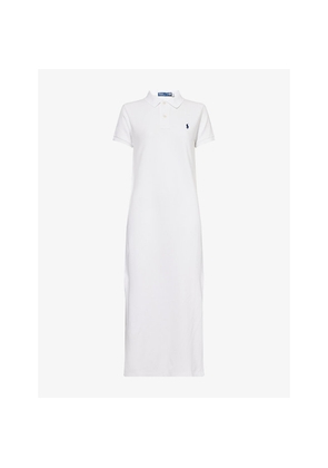 Womens Polo Ralph Lauren Polo-Collar Short-Sleeves Cotton-Piqué Midi Dress