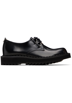 George Cox Black Ripple Bump Toe Derbys