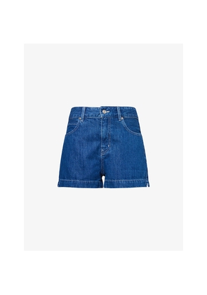 Womens Frame Charm High-Rise Denim Shorts