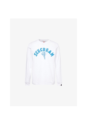 Mens Icecream Cone Text-Print Cotton T-Shirt