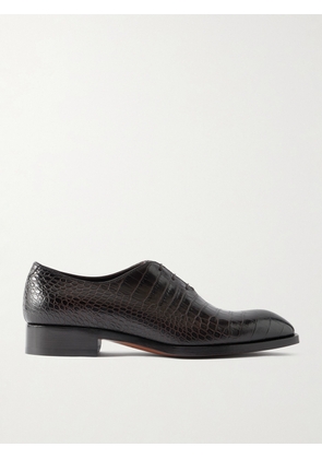 TOM FORD - Elkan Croc-Effect Leather Oxford Shoes - Men - Brown - EU 40