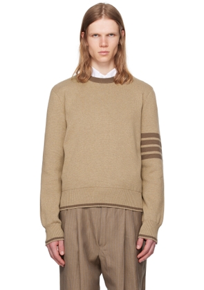 Thom Browne Brown Milano Stitch 4-Bar Pullover Sweater
