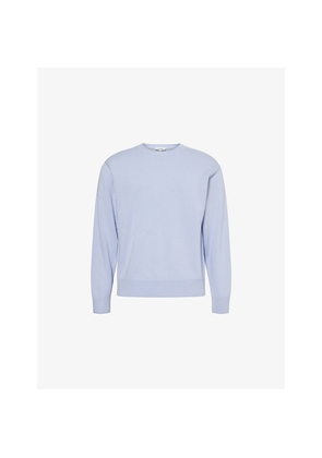 Mens Frame Ribbed Crewneck Cashmere Jumper