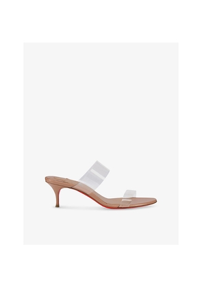 Womens Christian Louboutin Just Nothing 55 Heeled Leather Mules