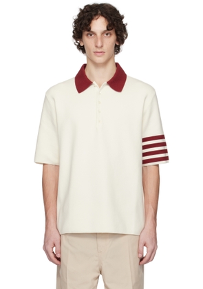 Thom Browne Off-White Milano Stitch 4-Bar Rugby Fit Polo