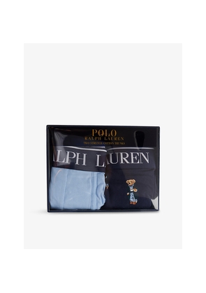 Mens Polo Ralph Lauren Branded-Waistband Pack Of Two Stretch-Cotton Boxer Trunks