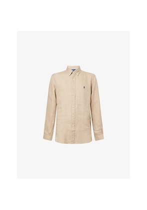 Mens Polo Ralph Lauren Button-Down Long-Sleeves Linen Shirt
