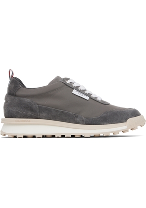 Thom Browne Gray Double Tech Nylon Alumni Sneakers