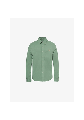 Mens Polo Ralph Lauren Pointed-Collar Long-Sleeve Cotton-Pique Shirt