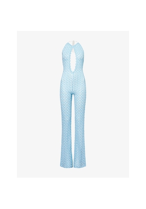 Womens Missoni Halterneck Flared Knitted Jumpsuit