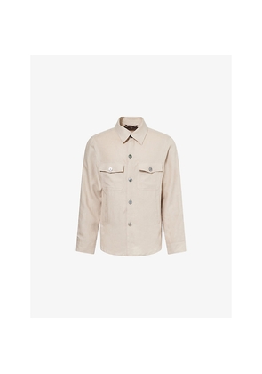 Mens Oscar Jacobson Maverick Flap-Pocket Linen Jacket