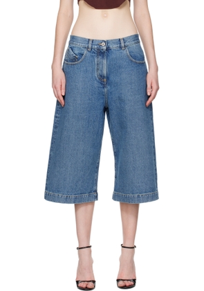 The Attico Blue Washed Denim Shorts