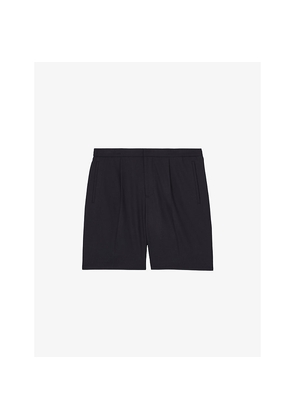 Mens Reiss Sussex Regular-Fit Pleated-Front Woven Shorts