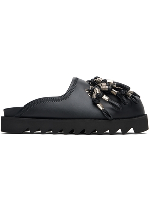 Toga Pulla Black Beads Motif Sabot Slip-on Loafers
