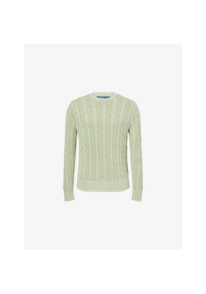 Mens Polo Ralph Lauren Cable-Knit Crewneck Cotton-Jumper