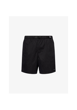 Mens Obey Easy Gravel Trail Brand-Patch Cotton Shorts