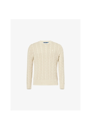 Mens Polo Ralph Lauren Cable-Knit Crewneck Cotton-Jumper