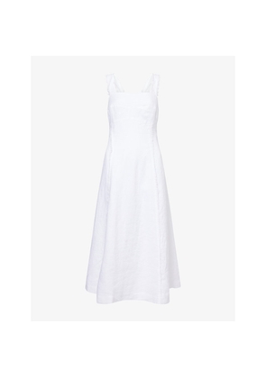 Womens Heidi Klein Pampelonne Square-Neck Linen Midi Dress